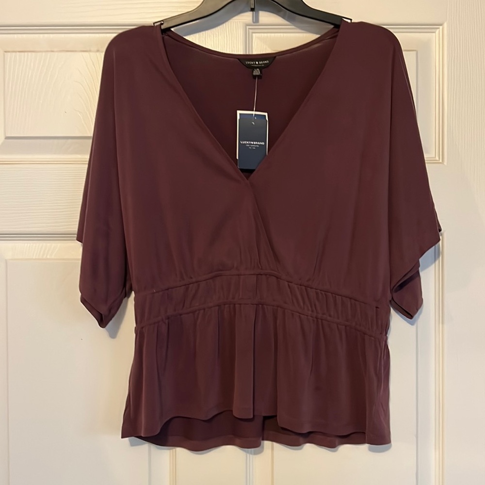 Lucky Brand, Soft Burgundy/Purple Blouse LG